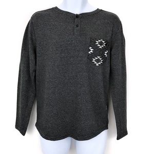 Volcom Gray Geometrical Pocket Knit Sweater